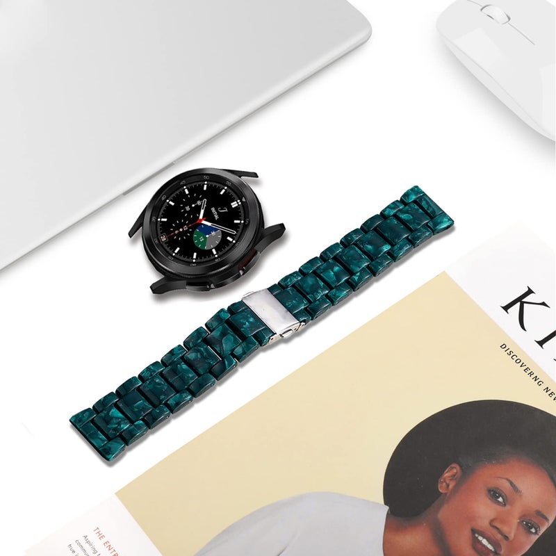 DEALELE Bands Compatible with Samsung Galaxy Watch 7 / FE / 6/6 Classic / 5/5 Pro / 4/4 Classic / 3 41mm / Huawei GT3 42mm, 20mm Colorful Resin Replacement Strap for Women Men (Dark Green) - Image 4